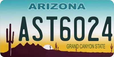AZ license plate AST6024