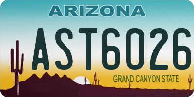 AZ license plate AST6026