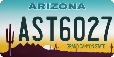 AZ license plate AST6027