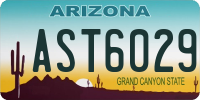 AZ license plate AST6029