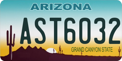 AZ license plate AST6032