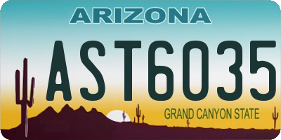 AZ license plate AST6035