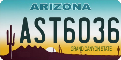 AZ license plate AST6036