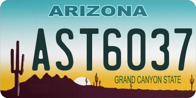 AZ license plate AST6037
