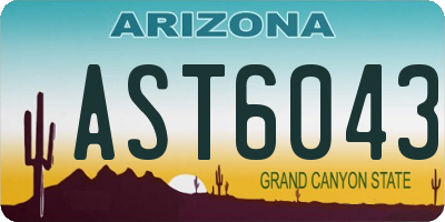 AZ license plate AST6043