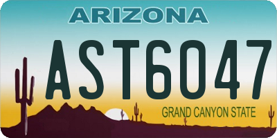 AZ license plate AST6047