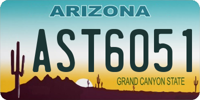 AZ license plate AST6051