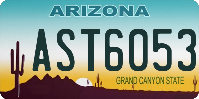 AZ license plate AST6053