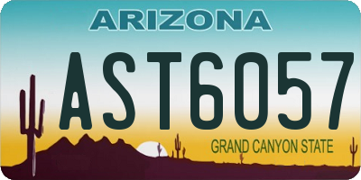 AZ license plate AST6057