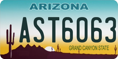 AZ license plate AST6063