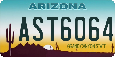 AZ license plate AST6064