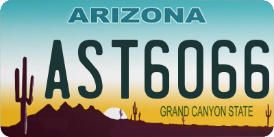 AZ license plate AST6066