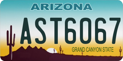 AZ license plate AST6067