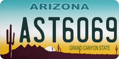 AZ license plate AST6069
