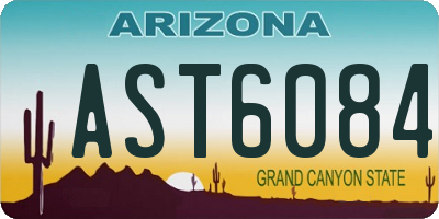 AZ license plate AST6084
