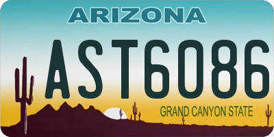AZ license plate AST6086
