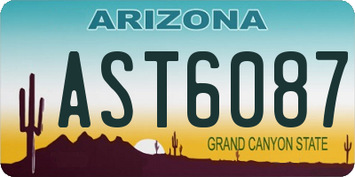 AZ license plate AST6087