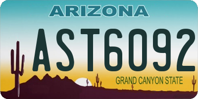 AZ license plate AST6092