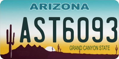 AZ license plate AST6093