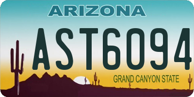 AZ license plate AST6094