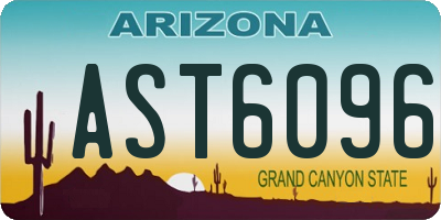 AZ license plate AST6096