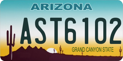 AZ license plate AST6102