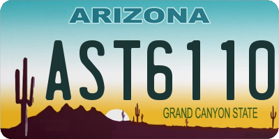 AZ license plate AST6110