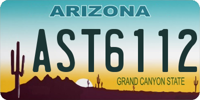 AZ license plate AST6112