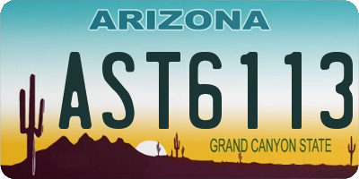 AZ license plate AST6113