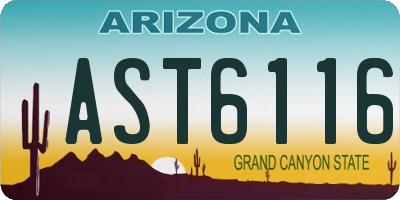 AZ license plate AST6116