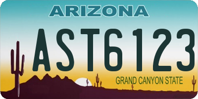 AZ license plate AST6123