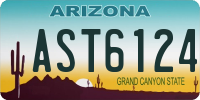 AZ license plate AST6124