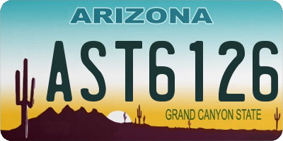 AZ license plate AST6126