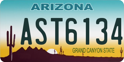 AZ license plate AST6134