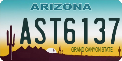 AZ license plate AST6137