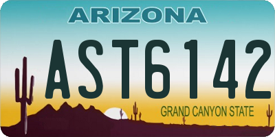 AZ license plate AST6142
