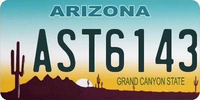 AZ license plate AST6143