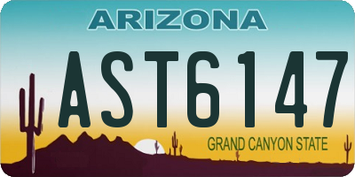 AZ license plate AST6147