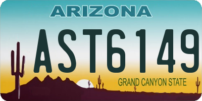 AZ license plate AST6149