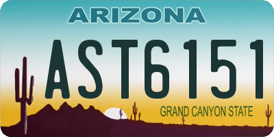 AZ license plate AST6151