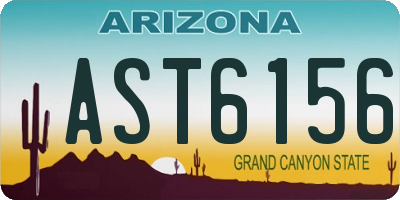 AZ license plate AST6156