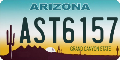 AZ license plate AST6157