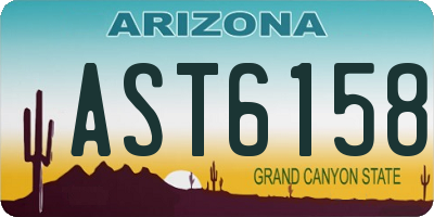 AZ license plate AST6158