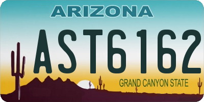 AZ license plate AST6162