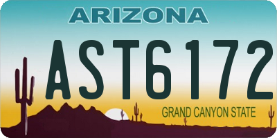 AZ license plate AST6172
