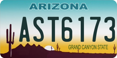 AZ license plate AST6173
