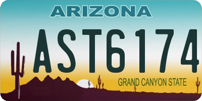 AZ license plate AST6174