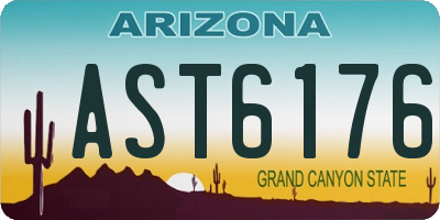 AZ license plate AST6176
