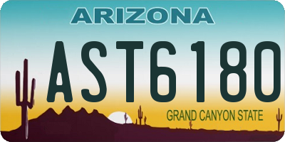 AZ license plate AST6180