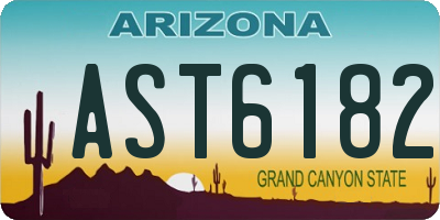 AZ license plate AST6182